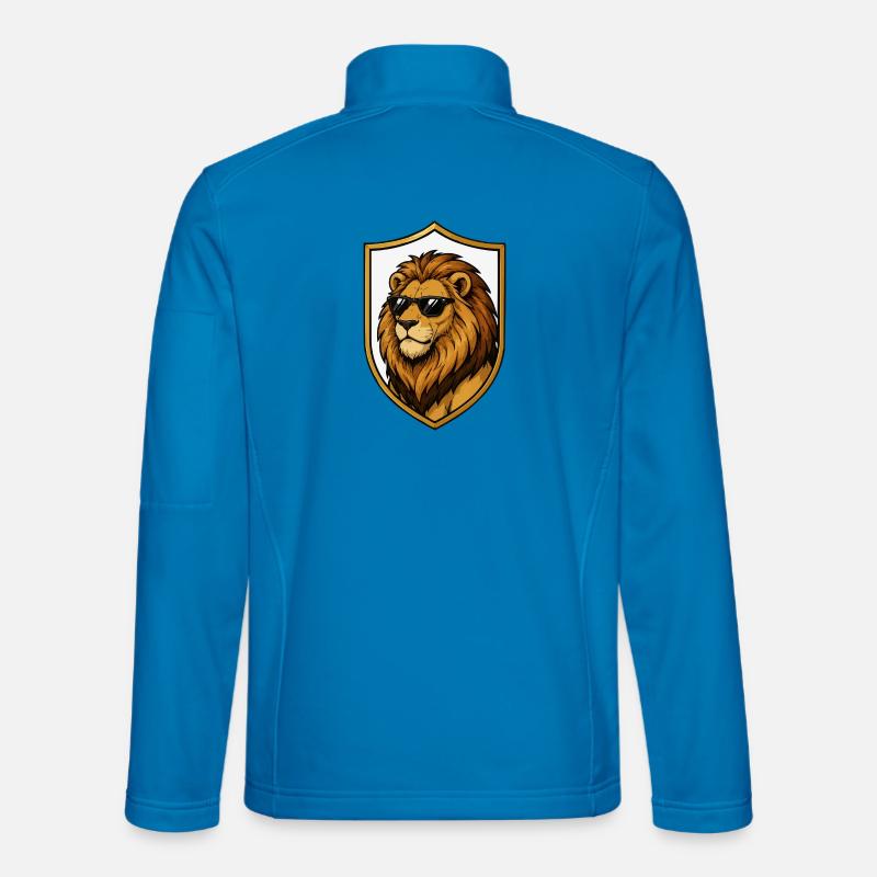 Lion with sunglasses in shield Unisex Softshell Jacket
