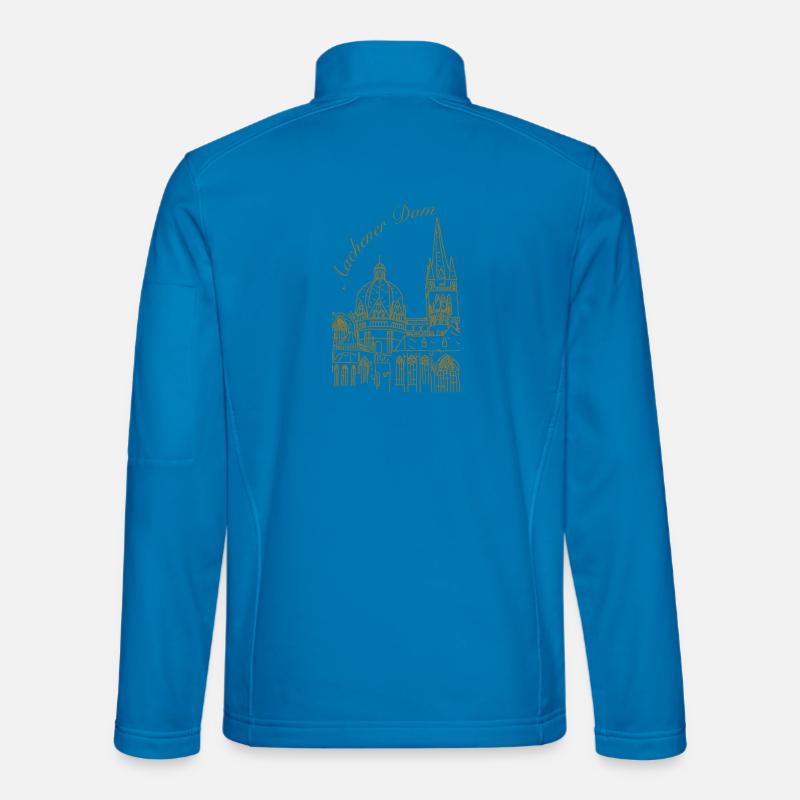 Aachen Cathedral Skyline, hand-drawn - Unisex Softshell Jacket - light blue