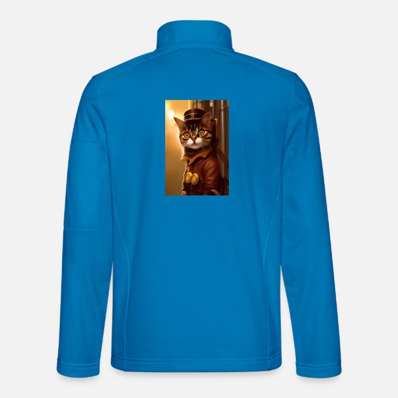 Cat Steampunk Style - Unisex Softshell Jacket - light blue