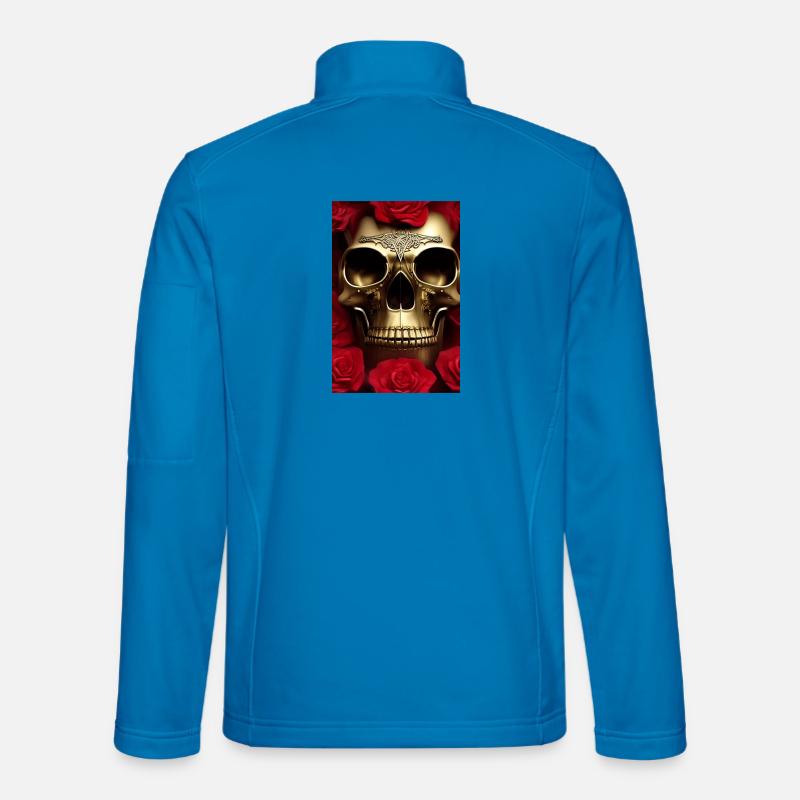 Golden skull with roses Unisex Softshell Jacket