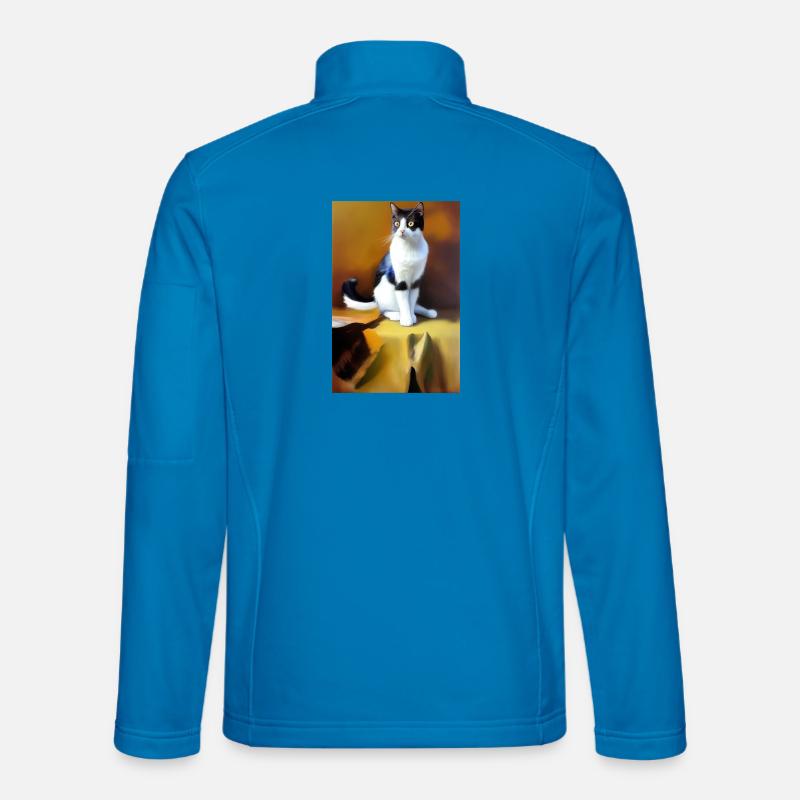 Katzen Bild - Unisex Softshelljacke - Lichtblau