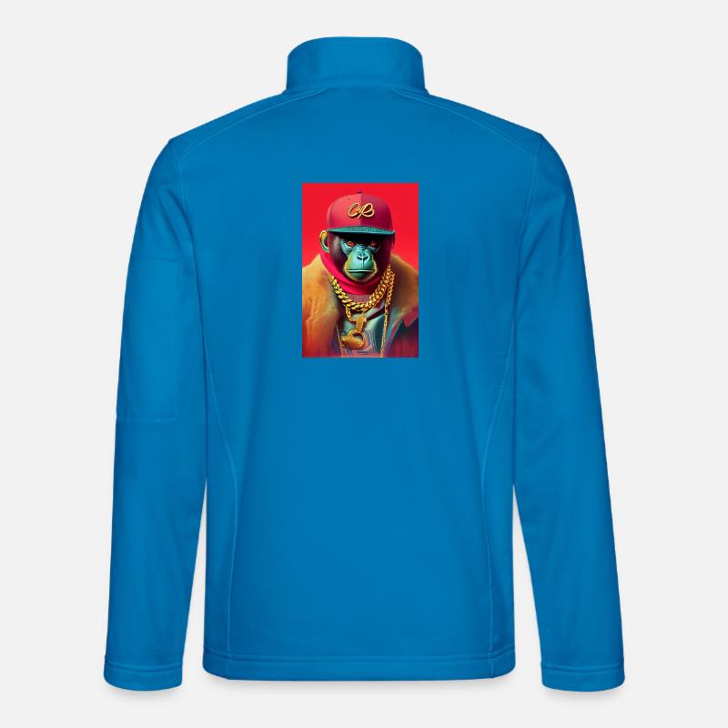 Cool monkey with gold chain - Unisex Softshell Jacket - light blue