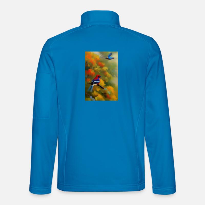 Vogel auf Ast - Unisex Softshelljacke - Lichtblau