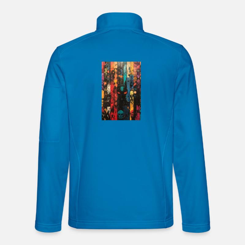 Colored Skull Panel Art Unisex Softshell Jacket