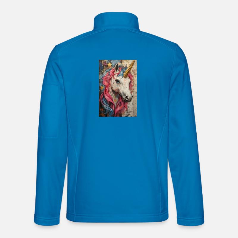 Einhorn Graffiti Neonfarben - Unisex Softshelljacke - Lichtblau
