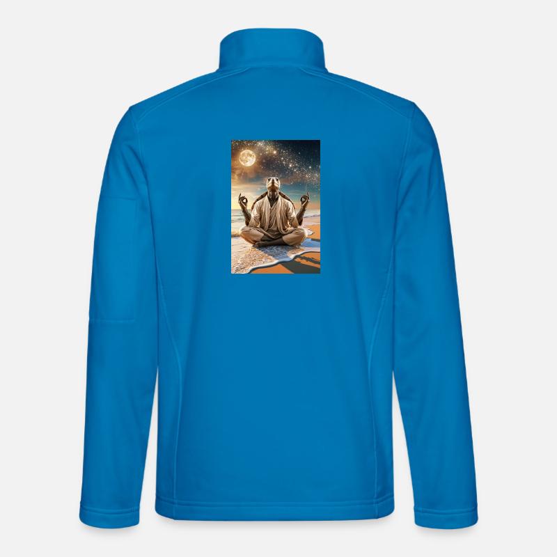 Humanoid Turtle Meditating Under the Moon - Unisex Softshell Jacket - light blue