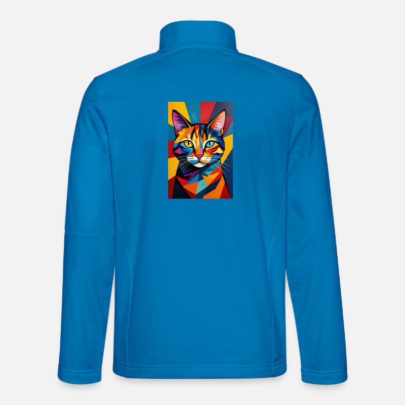  Avantgarde Katze R03 - Unisex Softshelljacke - Lichtblau