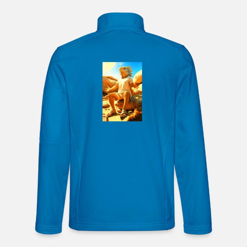 Humanoider Leguan in der Sonne - Unisex Softshelljacke - Lichtblau