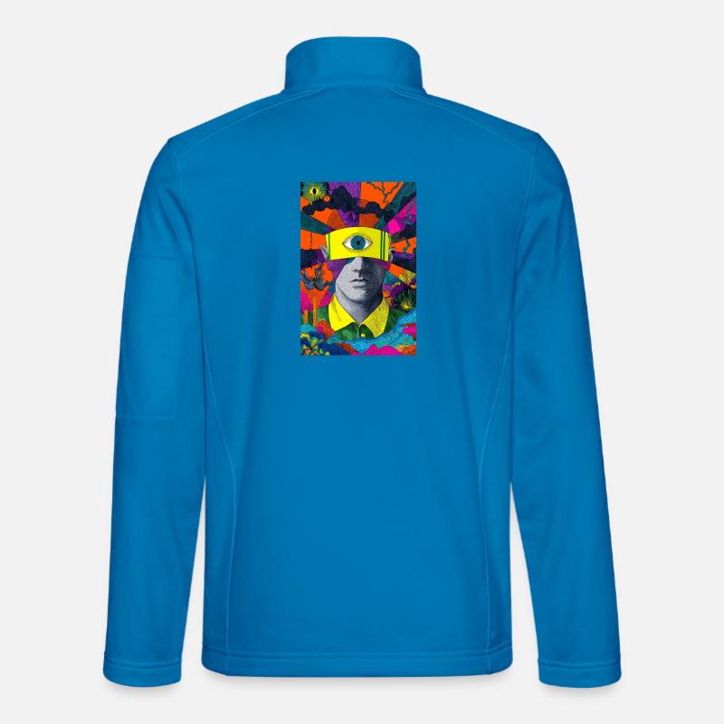 Visionary face with hypnotic eye - Unisex Softshell Jacket - light blue