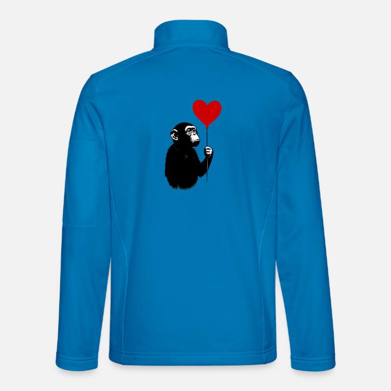 Liebesaffe mit Herzballon - Unisex Softshelljacke - Lichtblau