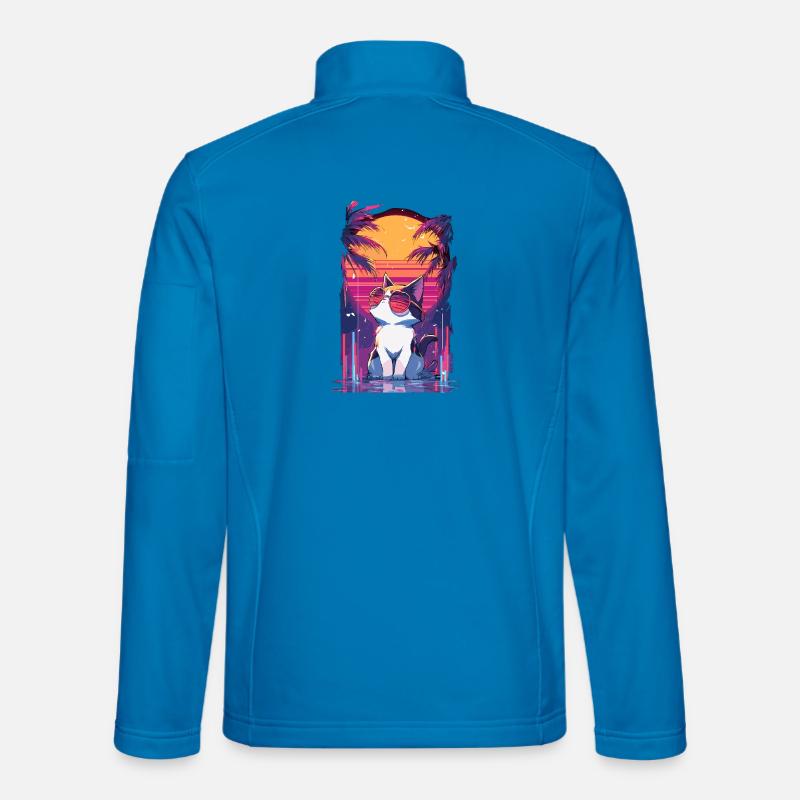 Cats Neon Sunset - Unisex Softshell Jacket - light blue