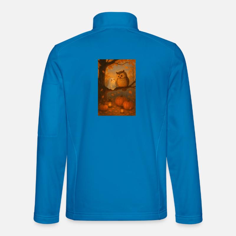 Ghost with Cute Owl - Unisex Softshell Jacket - light blue
