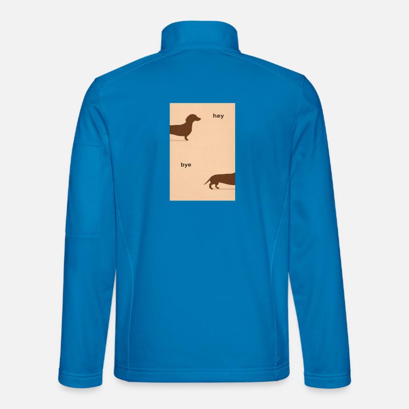 Hey Bye Dachshund – Funny Dog Poster - Unisex Softshell Jacket - light blue