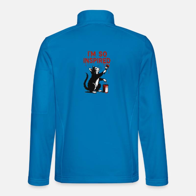 Inspiriertes Katzenkunst-Design - Unisex Softshelljacke - Lichtblau