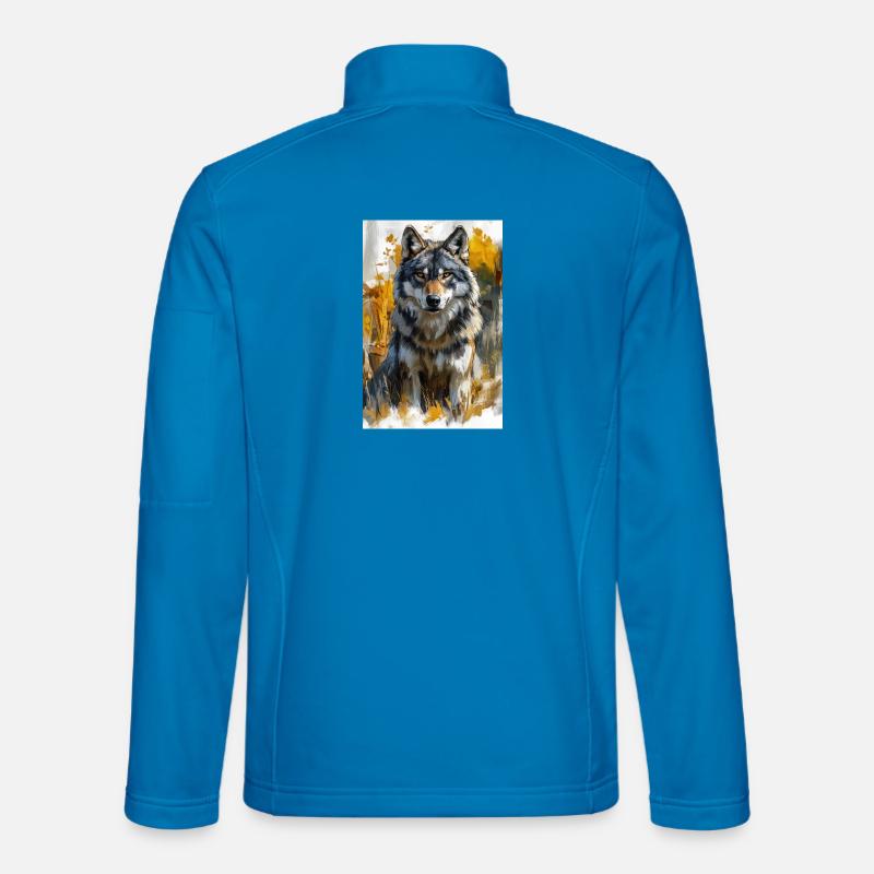 Illustration eines Wolfes - Unisex Softshelljacke - Lichtblau