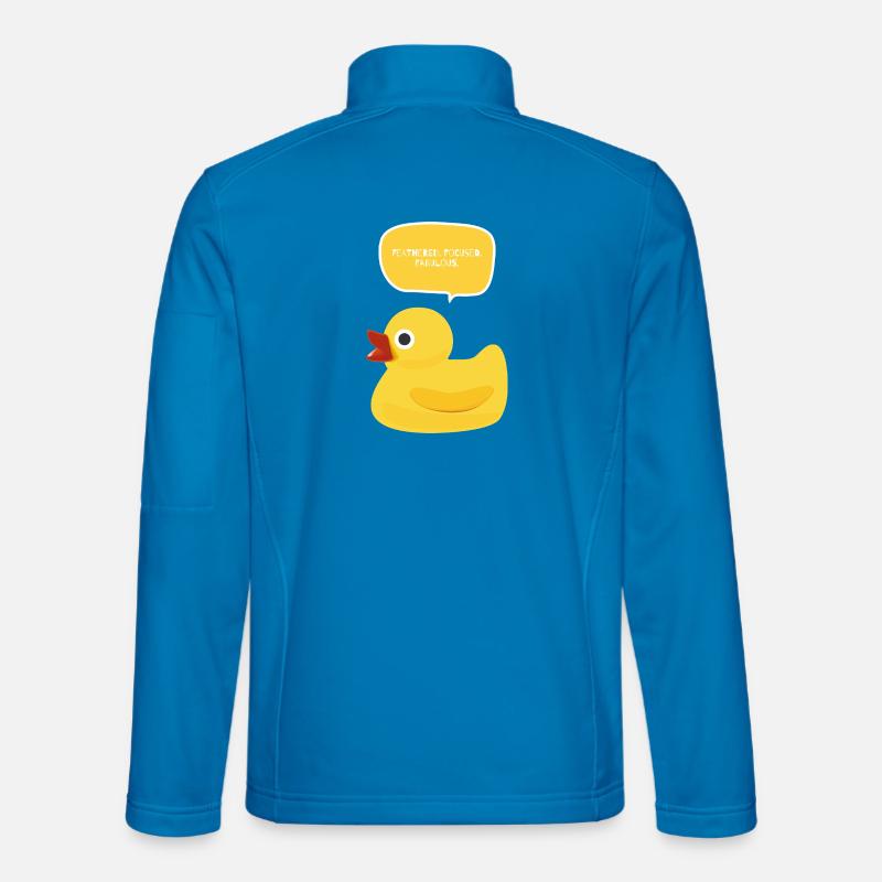 Feathered. Focused. Fabulous Duck Design - Unisex Softshell Jacket - light blue