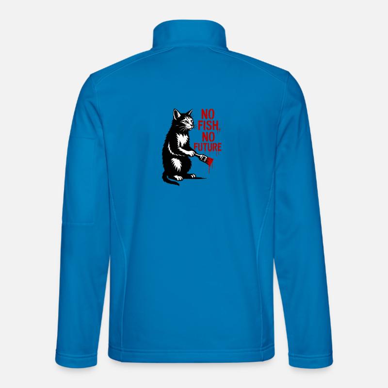 No Fish No Future Katze Graffiti - Unisex Softshelljacke - Lichtblau