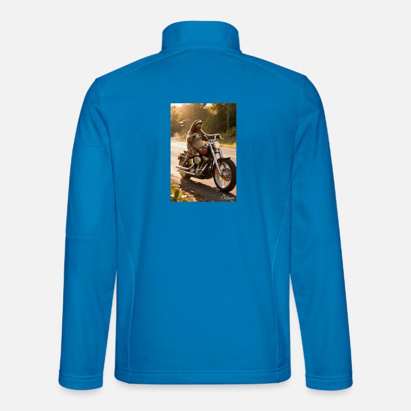 Faultier auf Motorrad - Unisex Softshelljacke - Lichtblau