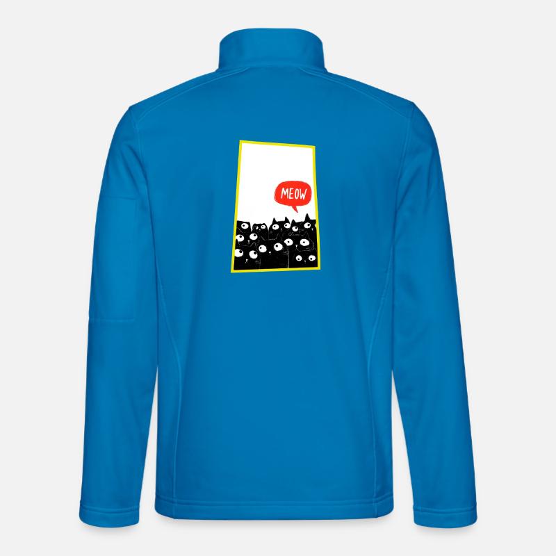 Meow-Katzenhorde im Neonrand - Unisex Softshelljacke - Lichtblau
