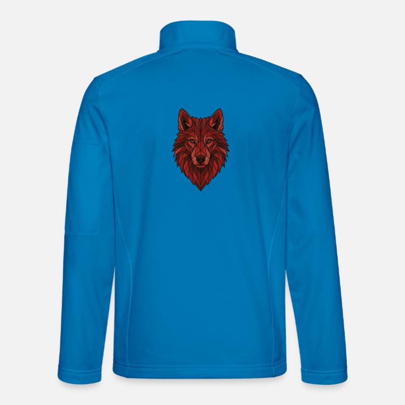 Red Geometric Wolf Unisex Softshell Jacket