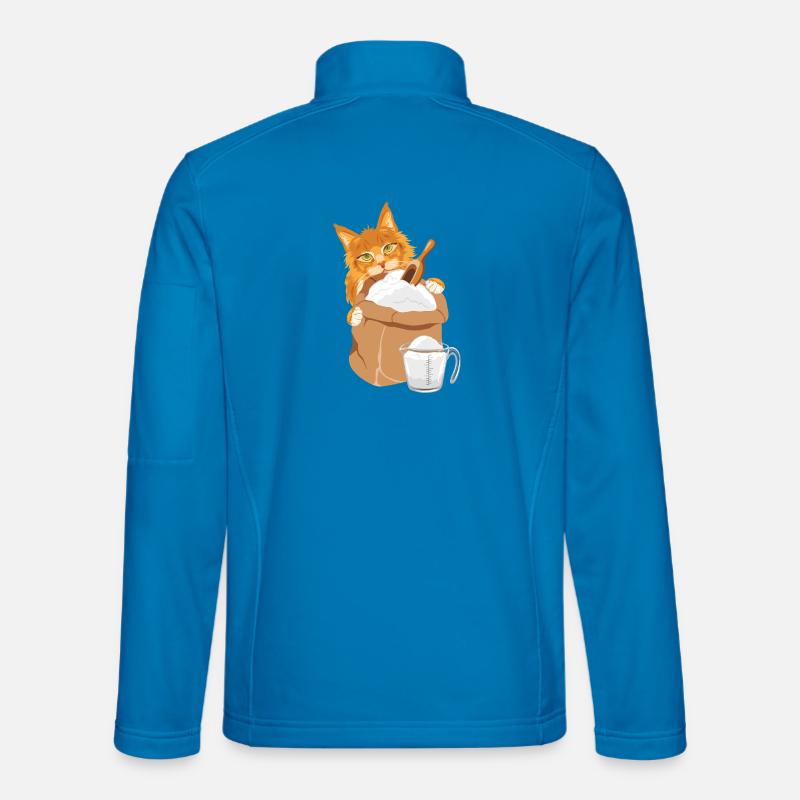 Ginger kat kigger frem bag posen - Unisex softshelljakke - klar blå