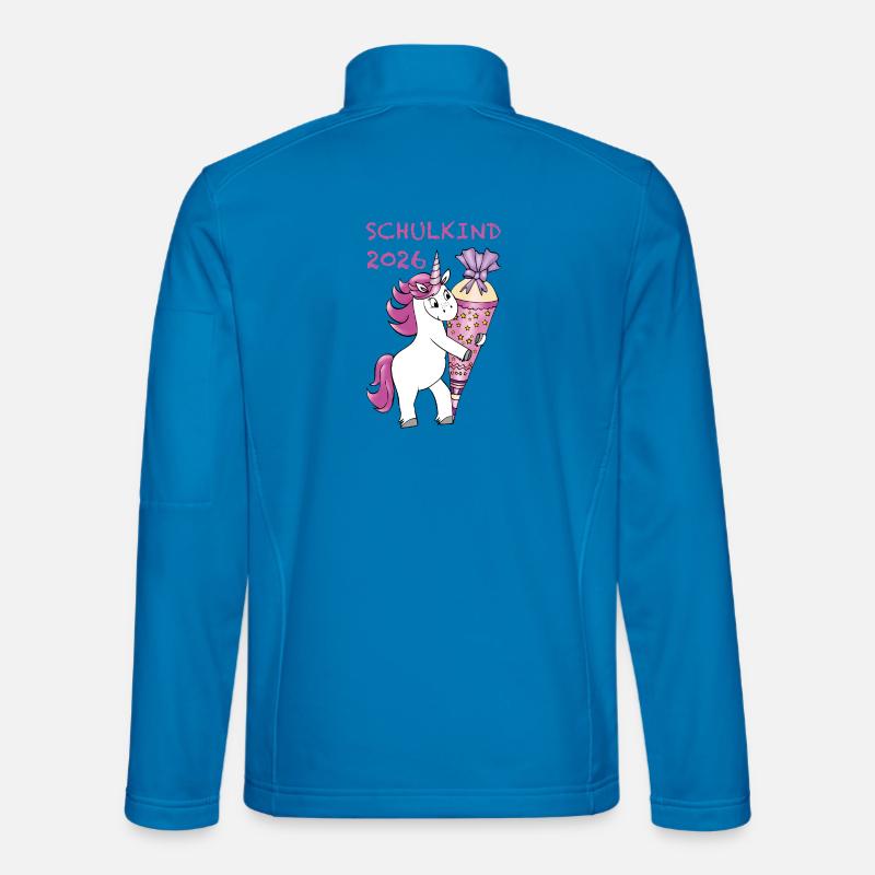 Einhorn mit Zuckertüte Einschulung Schulkind 2026 Unisex Softshelljacke