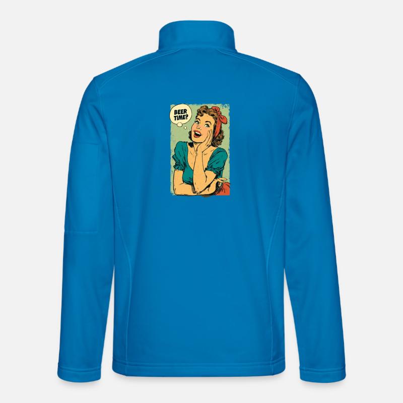 Beer Time Retro Pin-Up - Unisex Softshell Jacket - light blue