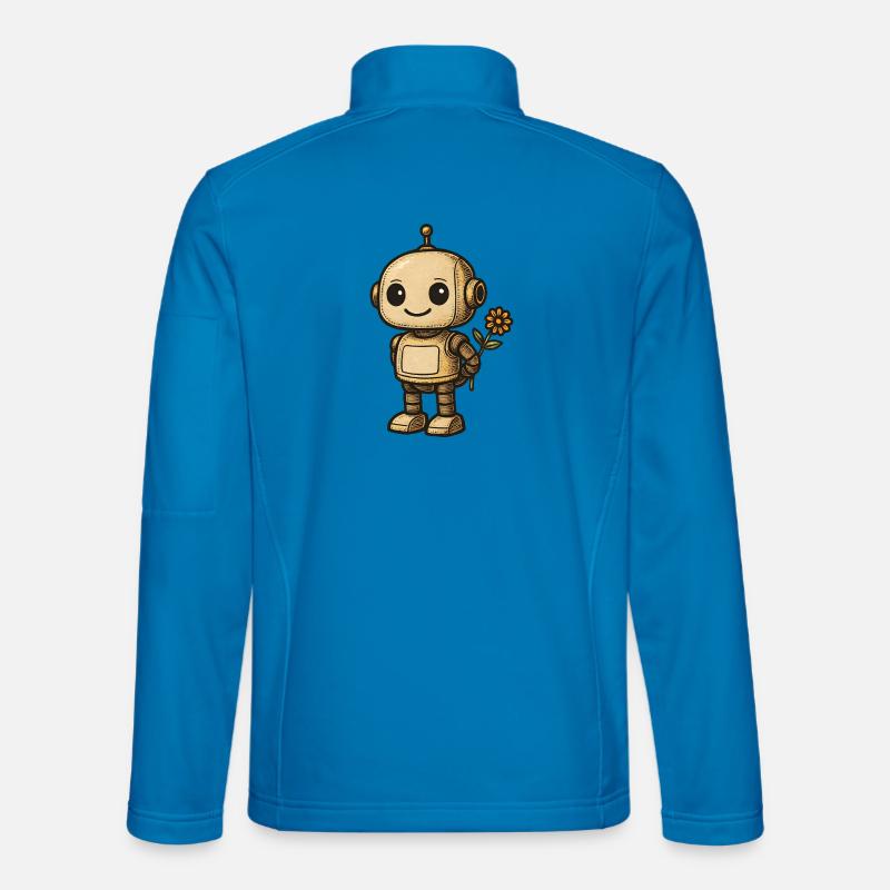 Retro robot with flower - Unisex Softshell Jacket - light blue