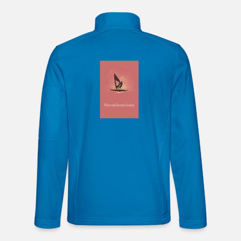 Affiche de planche à voile Là où le vent devient liberté Veste en tissu softshell Unisexe