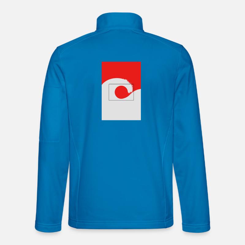 Japan Wave Minimal Poster Design - Unisex Softshell Jacket - light blue