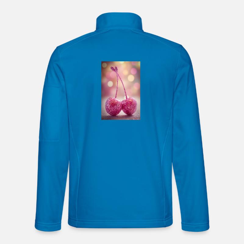 Pink Glitter Cherries Duo - Unisex Softshell Jacket - light blue