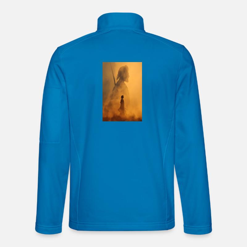 Ember-Krieger-Silhouette - Unisex Softshelljacke - Lichtblau