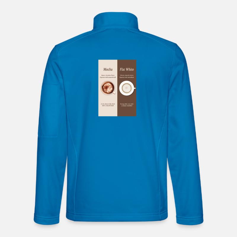 Affiche Moka vs café blanc plat - Veste en tissu softshell Unisexe - bleu clair