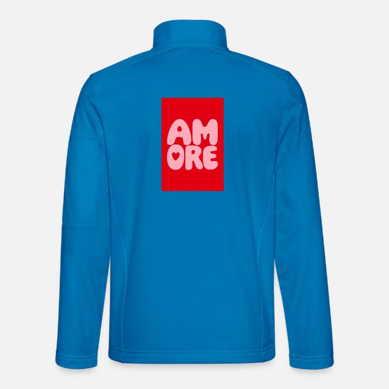 Amore Retro Bubblenschrift - Unisex Softshelljacke - Lichtblau