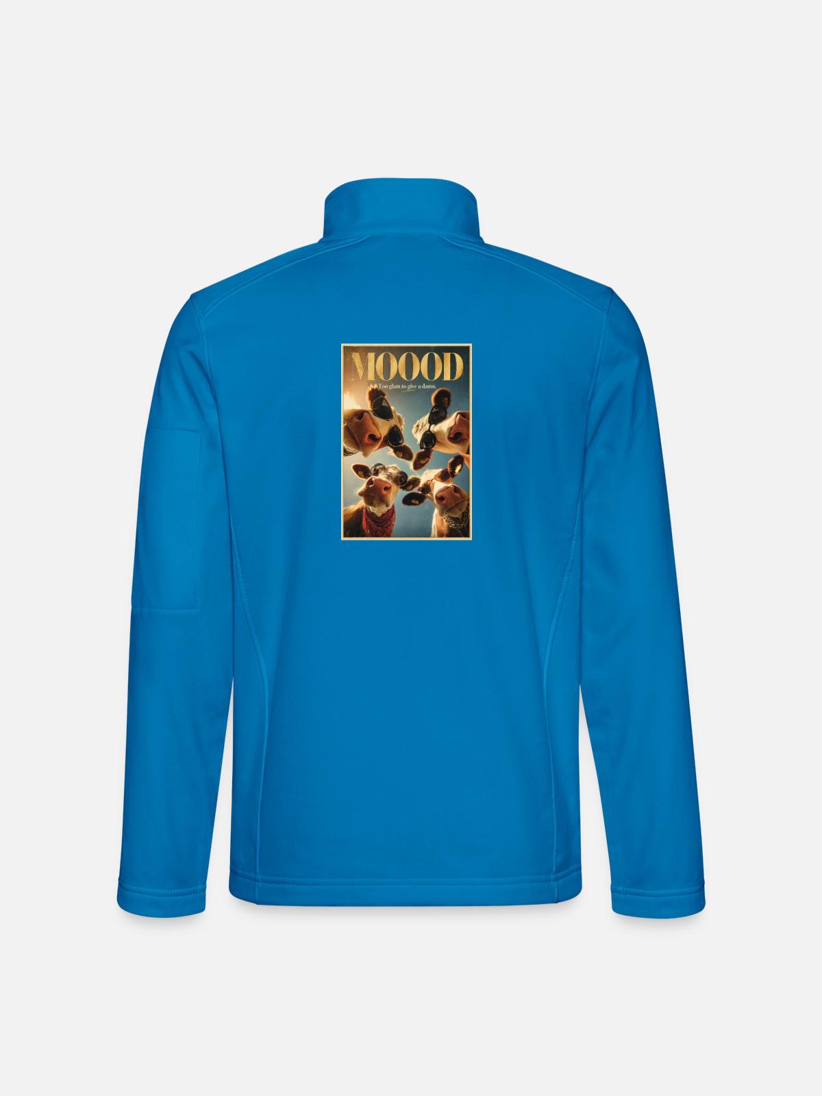 Mood Moo: Glam-Kuh-Poster - Unisex Softshelljacke - Lichtblau - Hinten