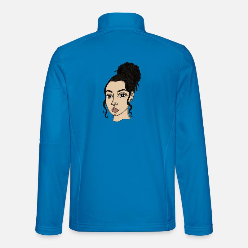 Portrait Style Bun Nose Piercing Unisex Softshell Jacket