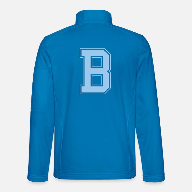 Monogramme Bleu clair Initial Varsity College B Veste en tissu softshell Unisexe