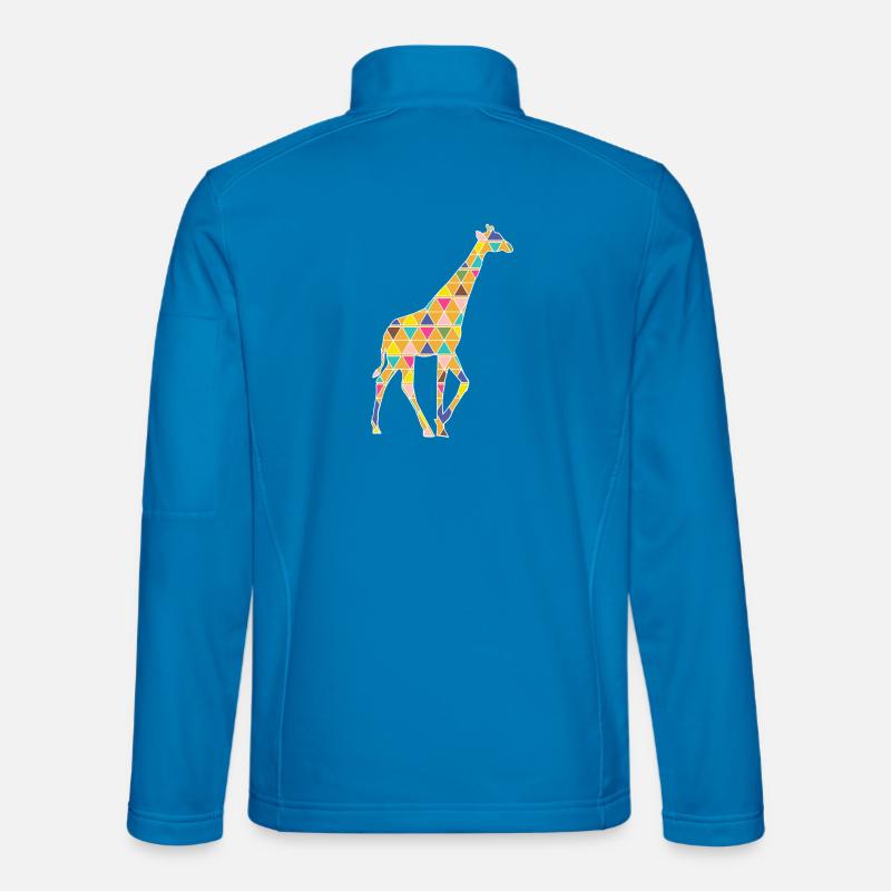 grafische Giraffe - Unisex Softshelljacke - Lichtblau