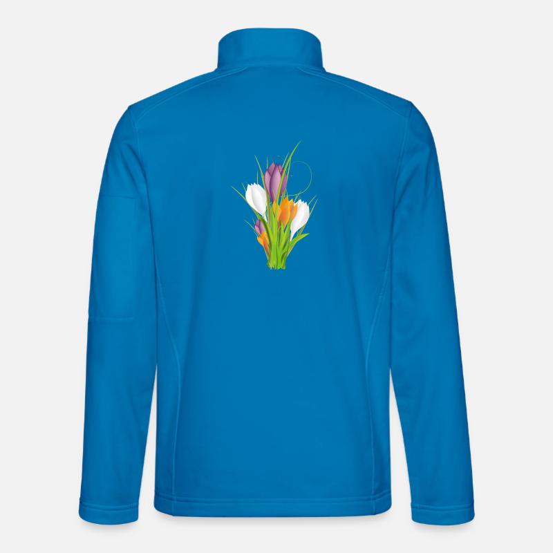 delicate brightly lit crocuses in spring Unisex Softshell Jacket
