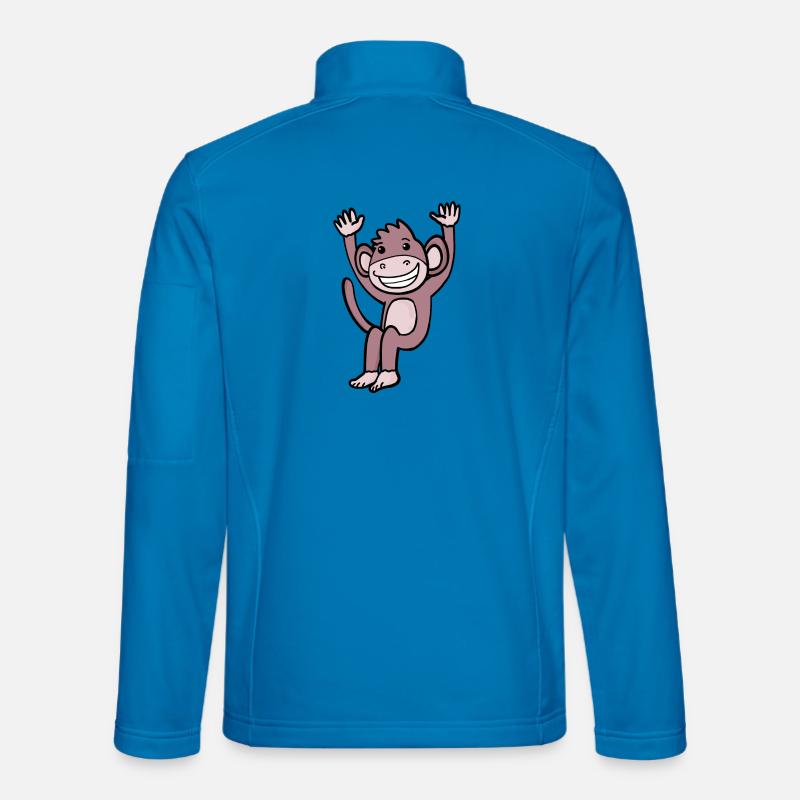 Cute laughing monkey - Unisex Softshell Jacket - light blue
