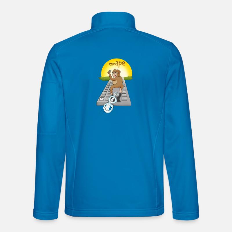 Humorous monkey design with keyboard - Unisex Softshell Jacket - light blue