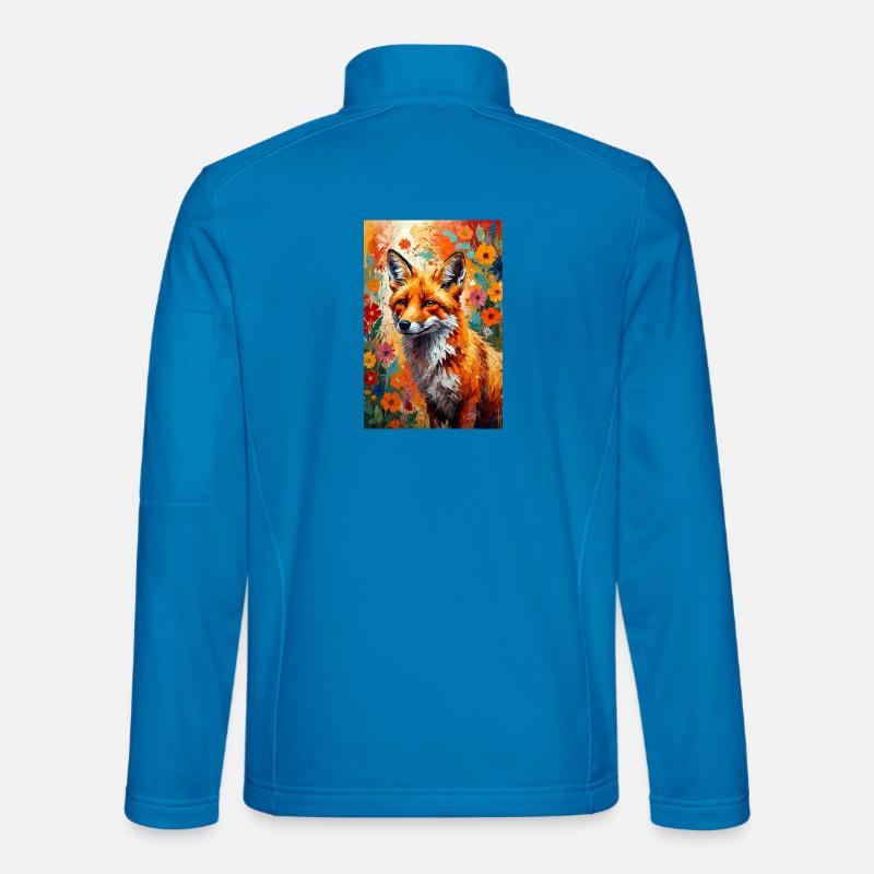 Fleurs de renard abstraites, cadeau pour amoureux des renards Veste en tissu softshell Unisexe