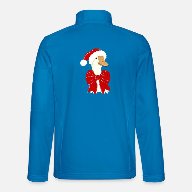 Weihnachtsente mit rotem Band - Unisex Softshelljacke - Lichtblau