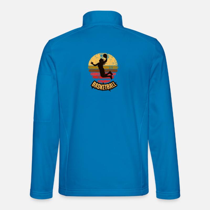 Dunkende Silhouette am Retro-Sunset - Unisex Softshelljacke - Lichtblau