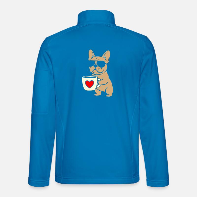 Frenchie Coffee Flat Design Unisex Softshell Jacket