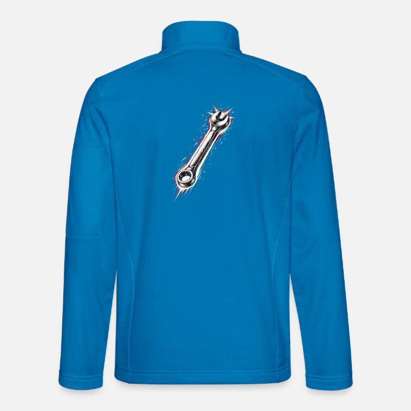 Wrench Tool Mechanic Design - Unisex Softshell Jacket - light blue