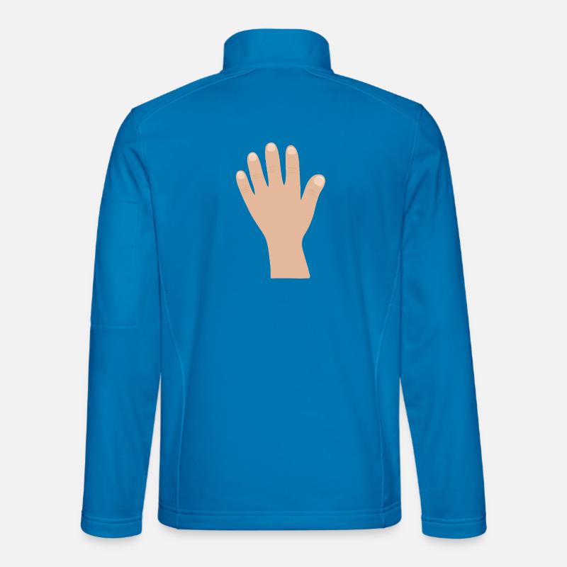 Cartoon Hand Silhouette Tee - Unisex Softshell Jacket - light blue