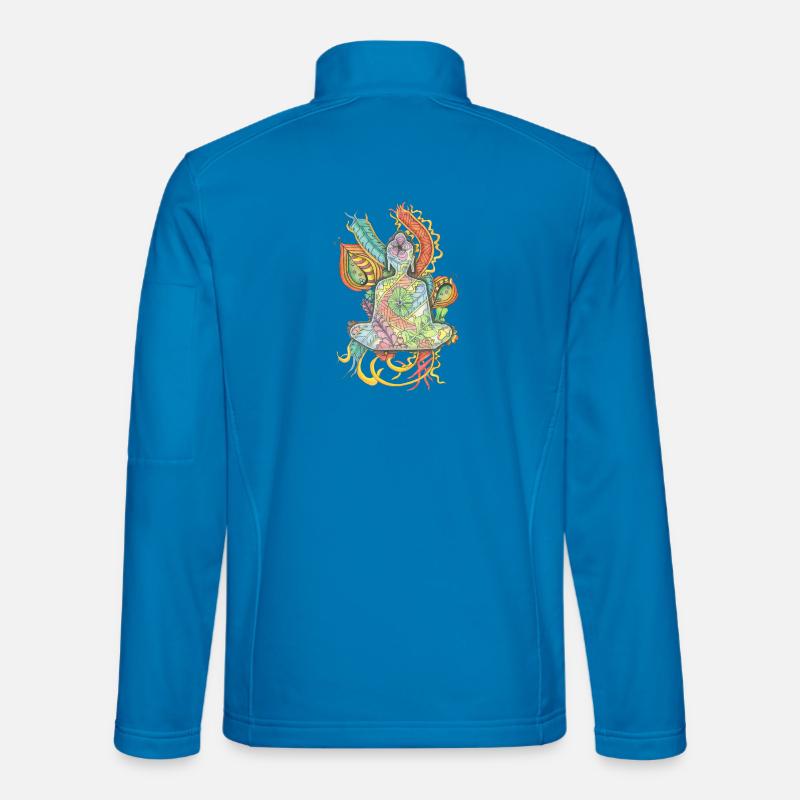 Buddha meditating hand-drawn - Unisex Softshelljacke - Lichtblau