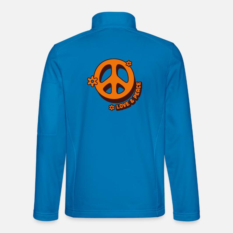 Love & Peace – Retro Hippie Style - Unisex Softshell Jacket - light blue