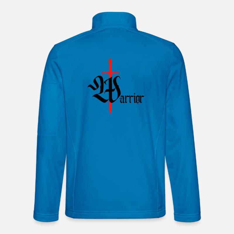 Gothic Krieger Design mit Schwert schwarzer Text Unisex Softshelljacke